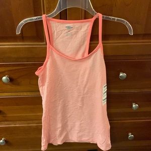 NWT pink and white striped tank top.